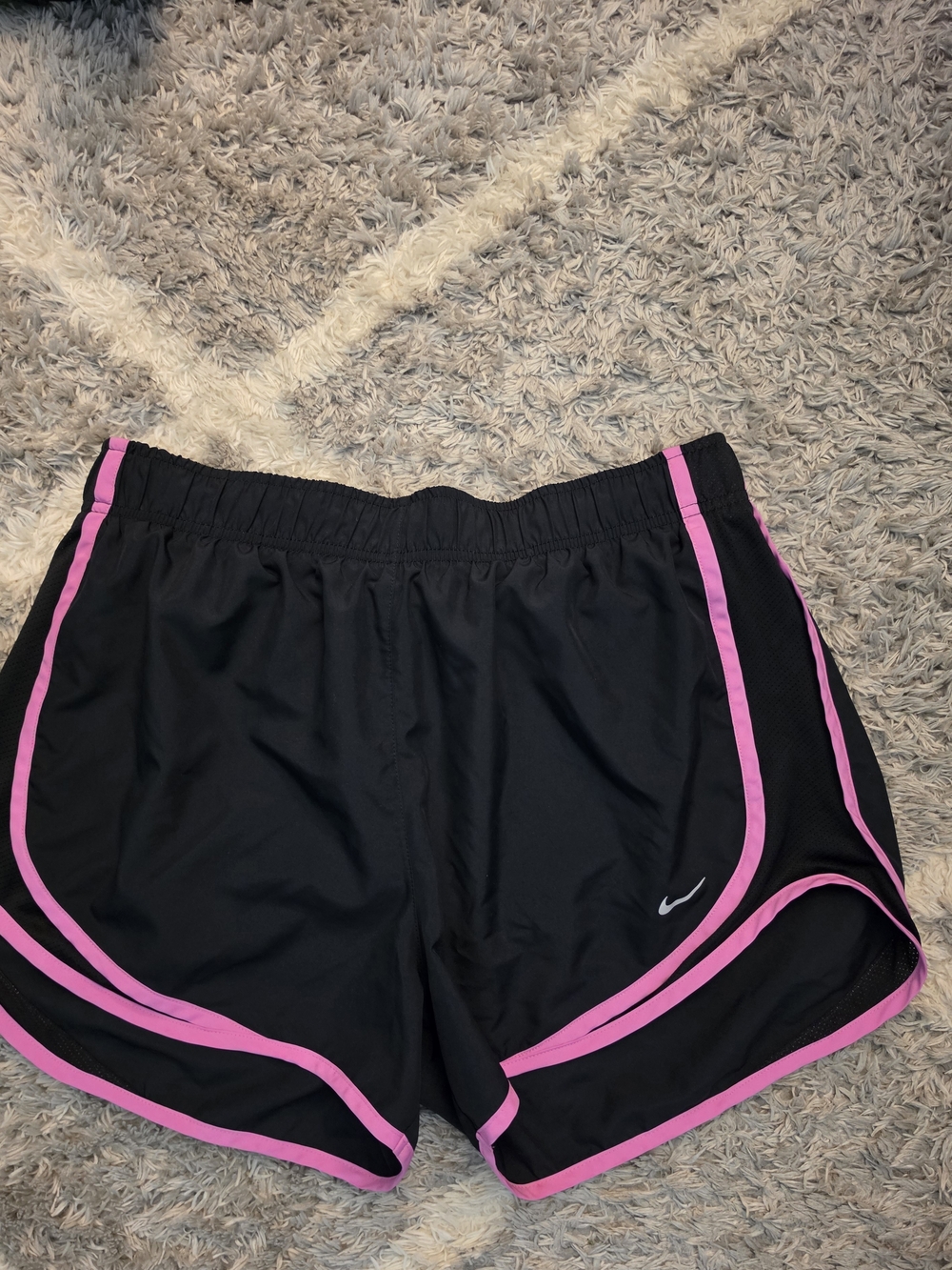 Nike Women’s Black Athletic Shorts with Pink Trim